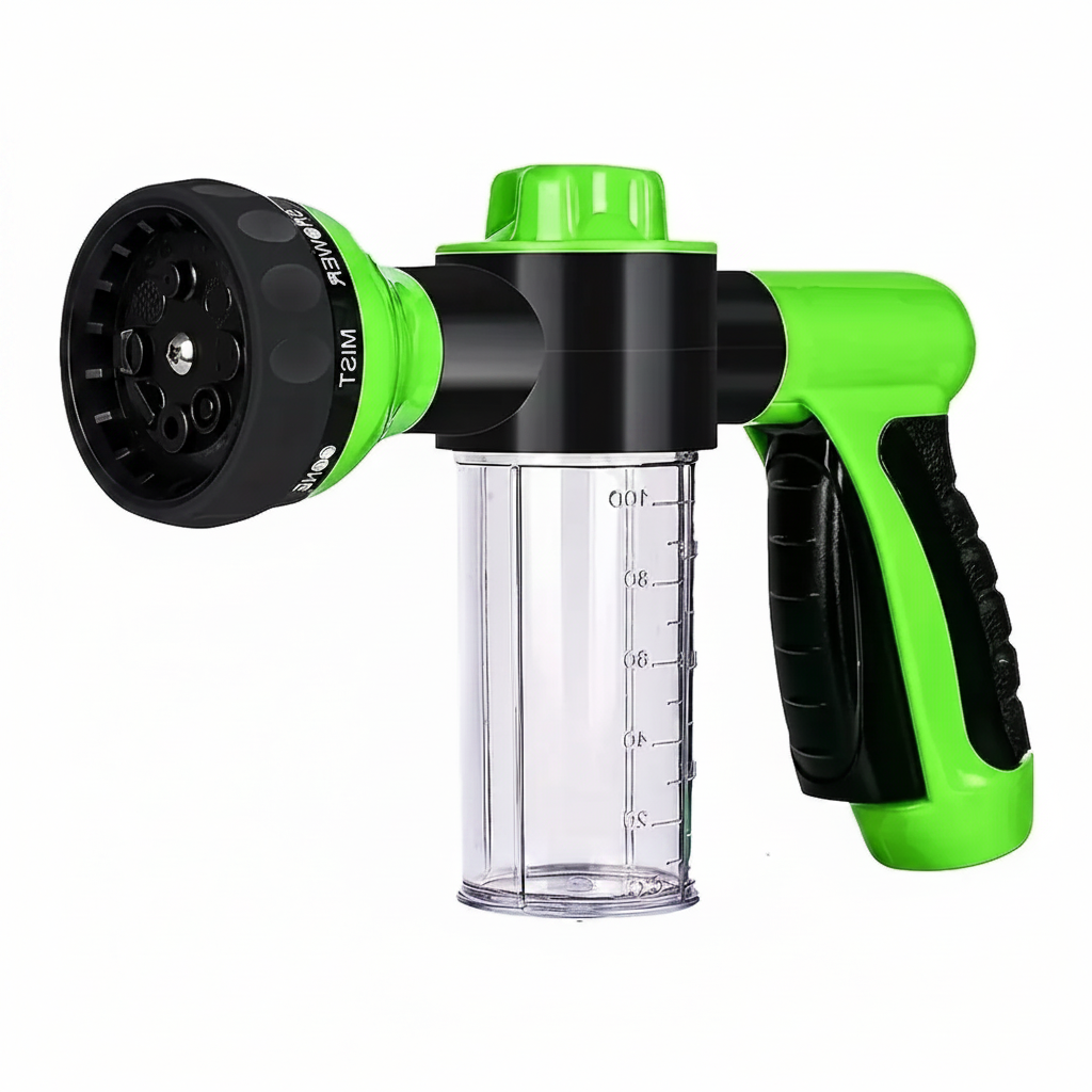 8-in-1 pet washing sprayer with soap dispenser and grooming brush for dogs